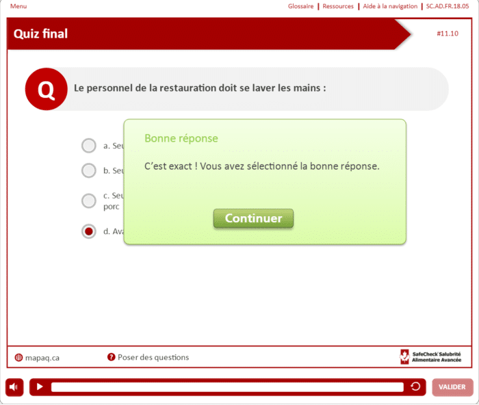 Certification de manipulateur d’aliments – SafeCheck® Avancée – Comprend un examen - Image 24